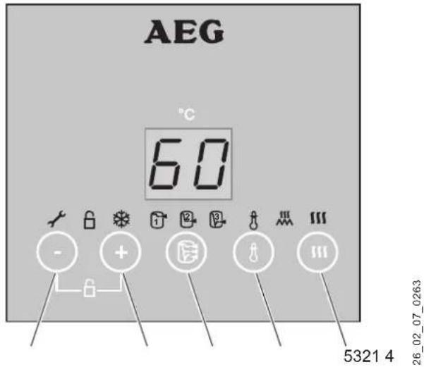 AEG DEM 30 Comfort EL variowall - Bedieningselementen, display en symbolen - 1
