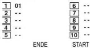 1 01 2 -- 3 -- 4 -- 5 -- ENDE 6 -- 7 -- 8 -- 9 -- 10 -- START