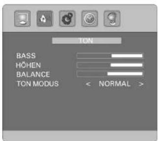 TON BASS HÖHEN BALANCE TON MODUS < NORMAL >