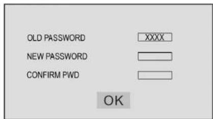 OLD PASSWORD NEW PASSWORD CONFIRM PWD OK