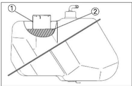 Technical diagram showing a mechanical assembly with labeled components and a diagonal line indicating alignment or reference.