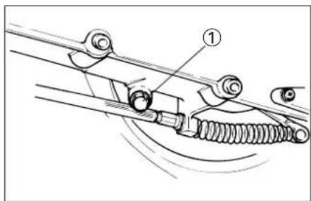 Technical diagram showing mechanical assembly with labeled component 1