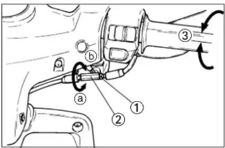 Technical diagram of a mechanical assembly with numbered components and directional arrows indicating motion or movement.