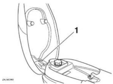 Technical diagram of a mechanical component with labeled parts, showing a clamp or bracket assembly.