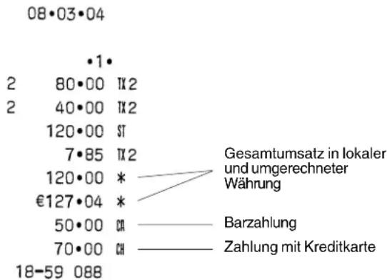 OLIVETTI ECR 5000S - Geteilte Zahlungsweise Bargeld/Kreditkarte in lokaler Währung - 1