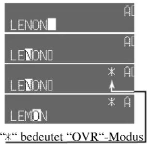 LENON A LENON A LENON * A LENON * A * * bedeutet "OVR"-Modus