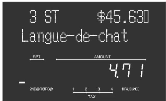 3 ST $45.630 Langue-de-chat RPT AMOUNT 471 2ND@RJRD@ 1 2 3 4 TOTAL CHANGE TAX