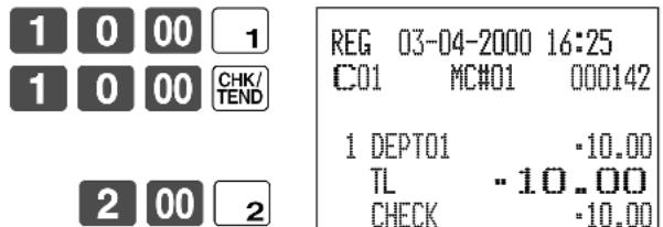 1 0 00 1 1 0 00 CHK/TEND 2 00 2 REG 03-04-2000 16:25 C01 MC#01 000142 1 DEPT01 ·10.00 TL ·10.00 CHECK ·10.00