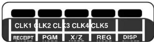 CLK1 CLK2 CLK3 CLK4 CLK5 RECEIPT PGM X/Z REG DISP