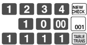 1 2 3 4 NEW CHECK 1 0 00 001 1 1 1 1 TABLE TRANS
