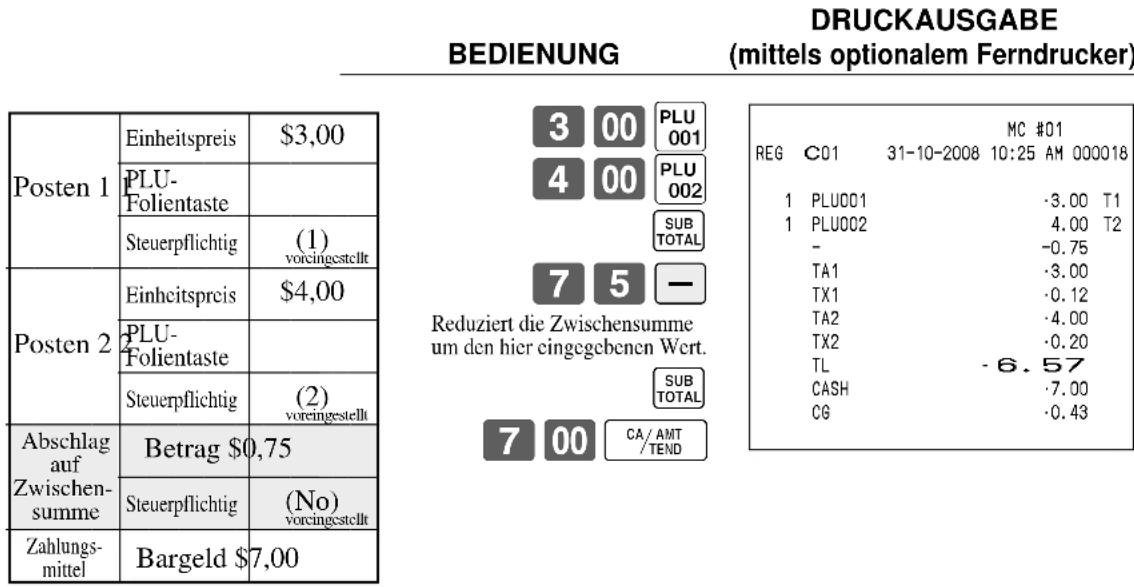 CASIO QT-6600 - Abschlag für Zwischensumme - 1