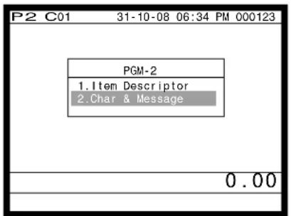 P2 C01 31-10-08 06:34 PM 000123 PGM-2 1.Item Descriptor 2.Char & Message 0.00