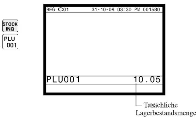 REG C01 31-10-08 03:30 PM 001580 STOCK INQ PLU 001 PLU001 10.05 Tatsächliche Lagerbestandsmenge