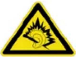 Warning sign with yellow triangle and black lightning bolt symbol indicating explosion or hazard