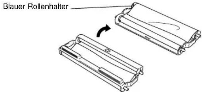 Blauer Rollenhalter