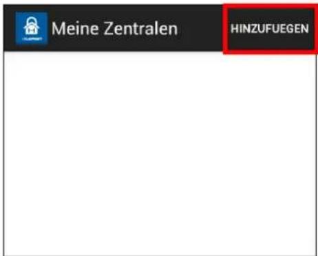 Meine Zentralen HINZUFUEGEN