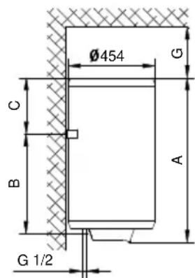 Ø454 G C B A G 1/2