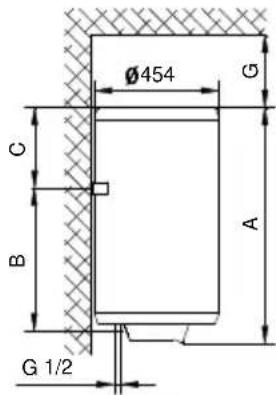Ø454 G C B A G 1/2