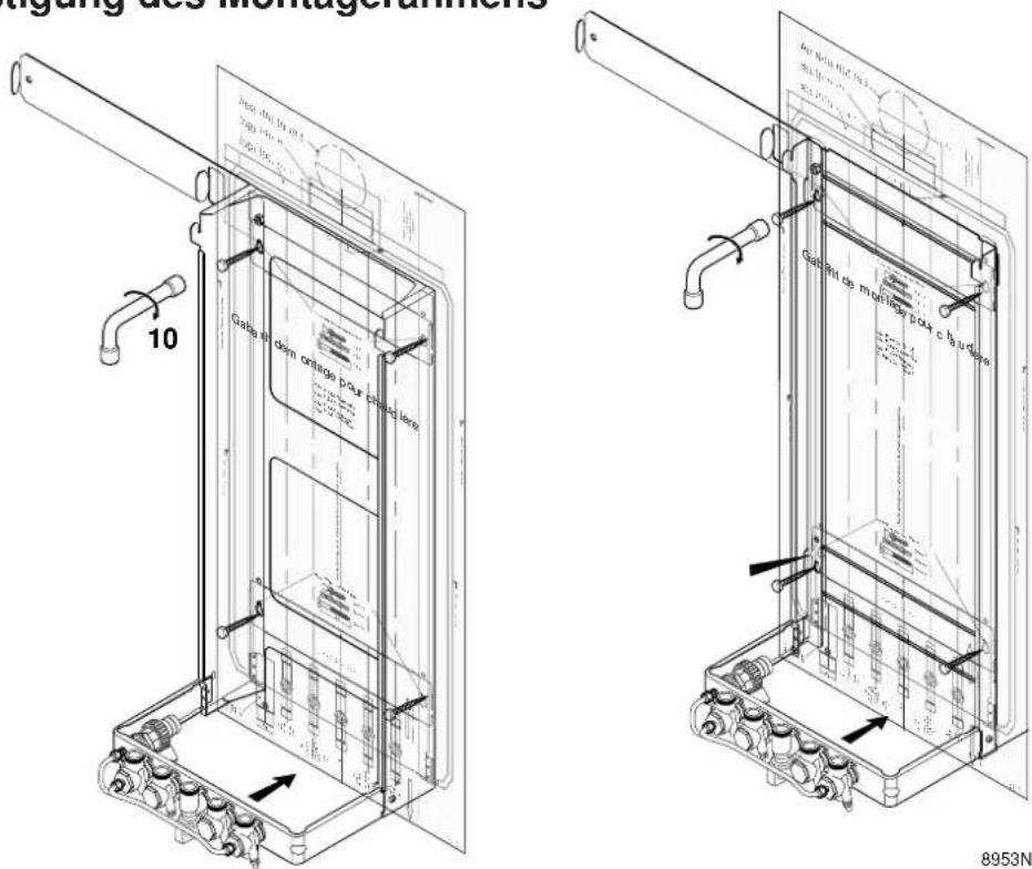DE DIETRICH BMF 80 - Anbringen der Montageschablone des Wandspeichers - 2