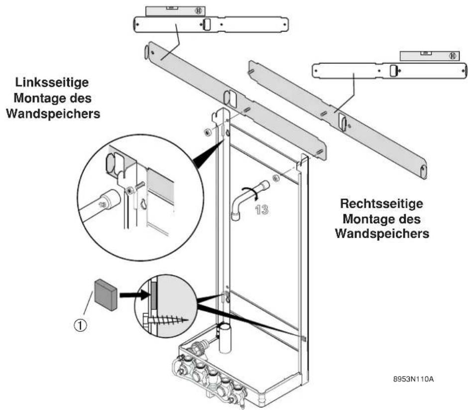 Linksseitige Montage des Wandspeichers Rechtsseitige Montage des Wandspeichers 8953N110A