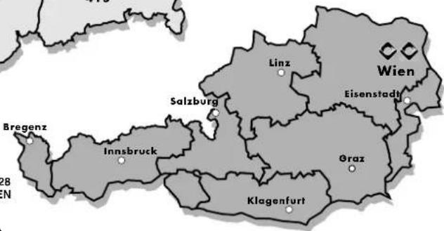 Bregenz Innsbruck Salzburg Linz Wien Eisenstadt Graz Klagenfurt