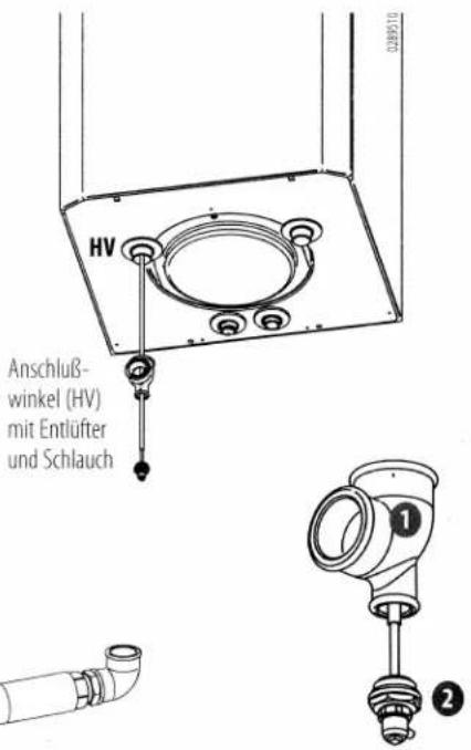 Anschluß- winkel (HV) mit Entlüfter und Schlauch