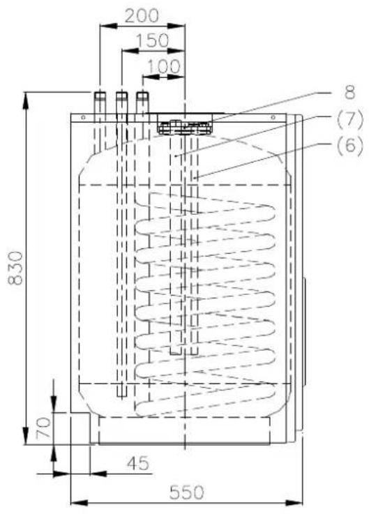 Remeha Aqua 110 - Abmessungen und Anschlüsse - 1