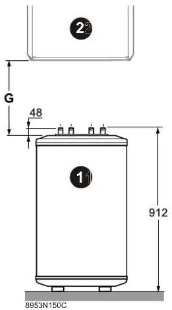 Remeha SR 130 RA - Hauptabmessungen - 1