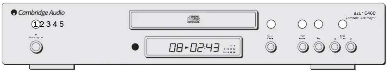 CAMBRIDGE Azur 540C V2.0 - BEDIENELEMENTE AN DER VORDERSEITE - 1