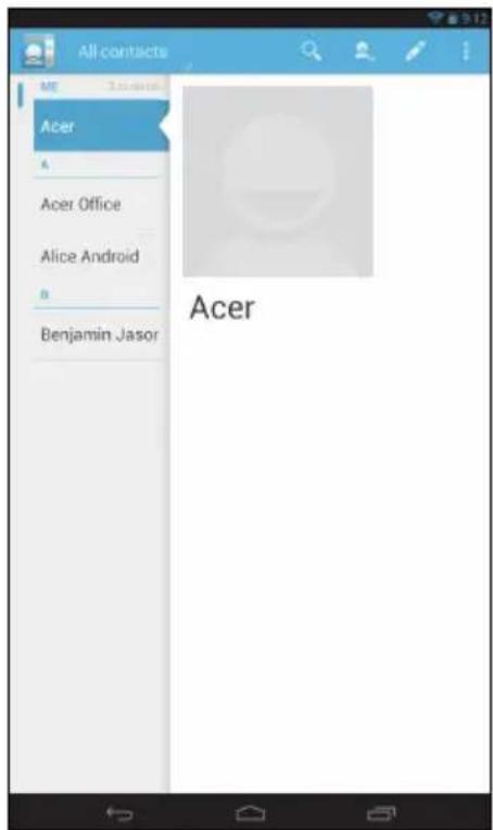 All contacts ME Acer A Acer Office Alice Android B Benjamin Jasor Acer