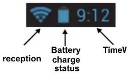9:12 reception Battery charge status TimeV
