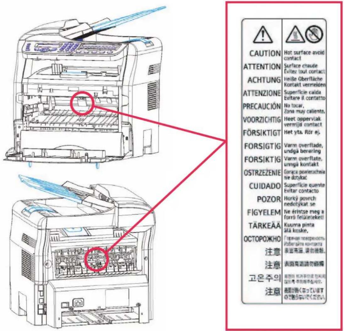 CAUTION ATTENTION ACHTUNG ATTENZIONE PRECAUCIÓN VOORZICHTIG FÖRSİKTIGT FORSİGTIG FORSİKTIG OSTRZEŻENIE CUIDADO POZOR FIGYELEM TÄRKEÄÄ OCTOPOЖНО 注意 注意 고온주의 注意 Hot surface avoid contact Surface chaude Evitez tout contact Heiße Oberfläche Kontakt vermelden Superficie calda Evitarre il contatto No tocar, Żona muy caliente, Heet oppervlak vermijd contact Het yta. Rör ej. Varm overflade, undgå berering Varm overflate, umngå kontakt Gorąca powierzchnia ne dotykąc Superficie euente Evitar contacto Horký povrch nedotýkat se Ne érintse meg a forró feläinteketi Kuuma pinta átá koske, Горя-ан носпродоль Изверgski� контакта 表面高温、酸的接触。 表面高通請勿做觸 表面が除くなっていますので熱らないでください。