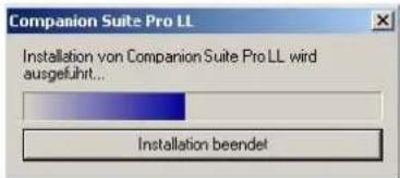 Comparison Suite Pro LL Installation von Companion Suite Pro LL wird ausgeführt... Installation beendet