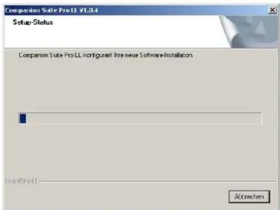 Companion Suite Pro LL V1.0.4 Setup-Status Companion Suite Pro LL konfiguriert ihre neue Software-Installation InstallShield Abtrechen
