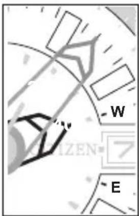 CITIZEN CAL J290 - Press and release the upper left button ⚫ set the degree of declination. - 1