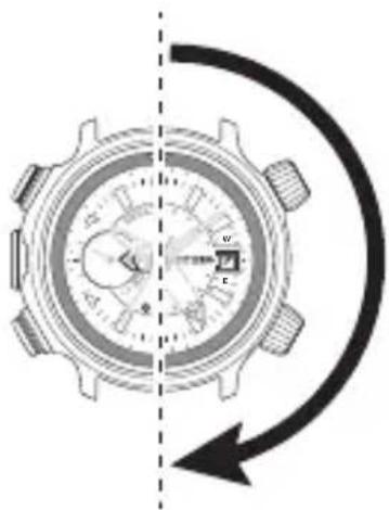 CITIZEN CAL J290 - Turn the watch by 180°. - 1