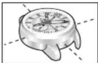 CITIZEN CAL J290 - Press and release the upper left button while keeping the watch's dial level. - 1