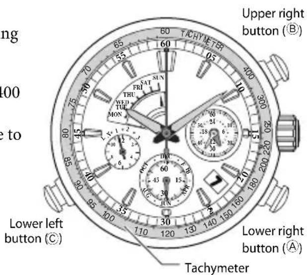 CITIZEN CAL G910 - Using the tachymeter - 1