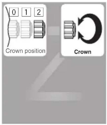 CITIZEN CAL G910 - Adjust the hour and minute hands by pressing the lower or upper right button (A) or (B). - 2