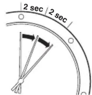 CITIZEN CAL E110 - The second hand changes to a two second interval movement to indicate insufficient recharging. - 1