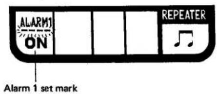ALARM1 ON REPEATER Alarm 1 set mark