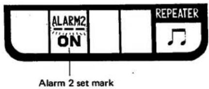 ALARM2 ON REPEATER Alarm 2 set mark