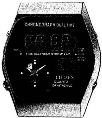 CHRONOGRAPH DUAL TIME 93 87 TIME CALENDAR STOP/W LAP CITIZEN QUARTZ CRYSTRON LC