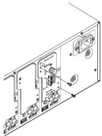 Technical diagram of a computer rack with labeled ports and connectors