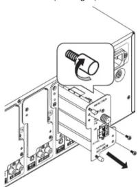 Technical diagram showing a device assembly with labeled components and directional arrows indicating movement or assembly.