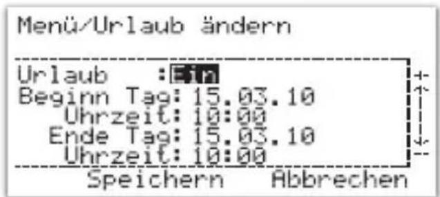 Salus ERT50T TRIAC - Ändern des Urlaubs: - 1
