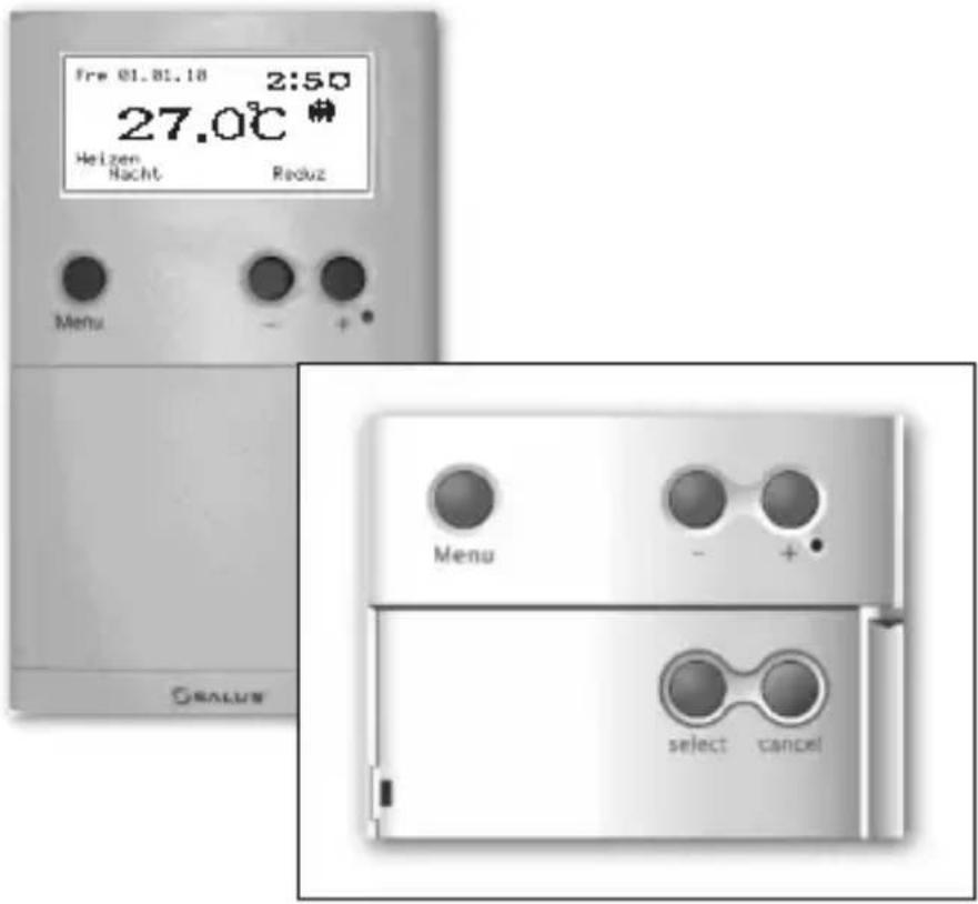 Salus ERT50T TRIAC - BENUTZEROBERFLÄCHE UND BEDIENELEMENTE: - 1