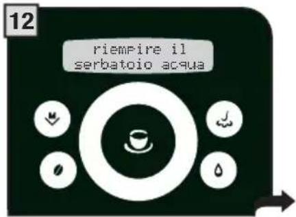 12 riempire il serbatoio acqua