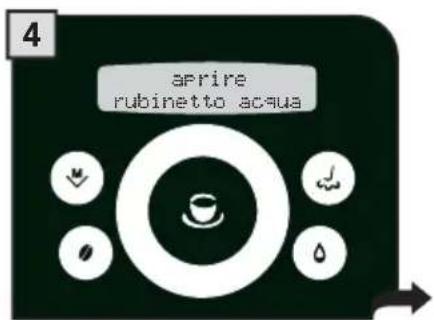 aprire rubinetto acqua