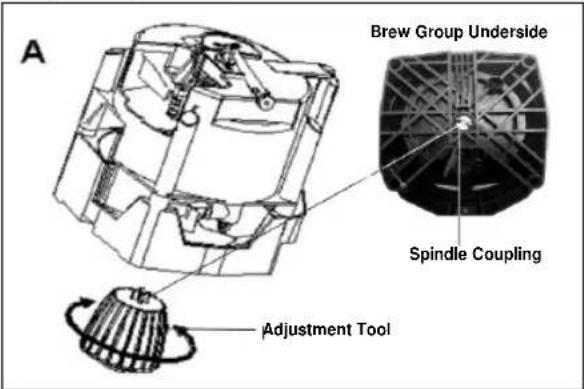 A Brew Group Underside Spindle Coupling Adjustment Tool